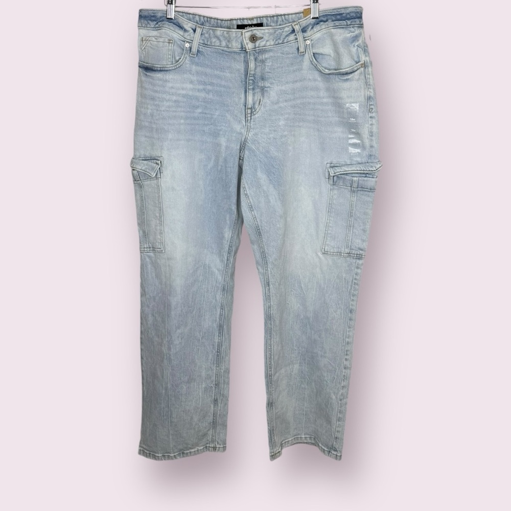 Edgely Relaxed Boyfriend Straight Mid-Rise Original Fit  Cargo Jeans NWT